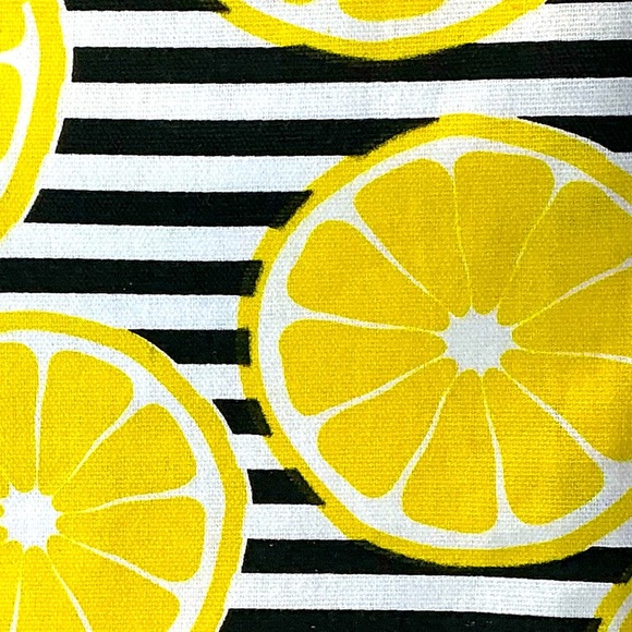 Stitch & Weft Kitchen Towel Set Lemon Print 100% Natural Cotton Yellow Black - Picture 11 of 16